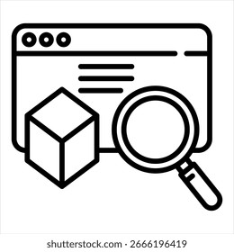 Object Recognition Outline Icon Vector Illustration