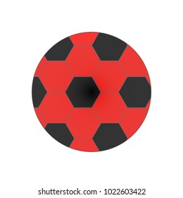 The object is represented in the form of a football of red color.