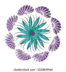 The object is represented in the form of a mandala, fractal geometry. Flowers.
