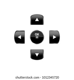 An object is represented in the form of navigation buttons for a black site with arrows and an inscription.
