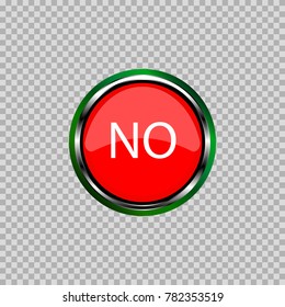 The object is represented in the form of a red button in a vmetalic case with the inscription no.