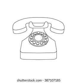 Object Retro Telephone Old Rotary Phone Stock Vector (Royalty Free ...