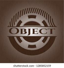 Object retro wooden emblem