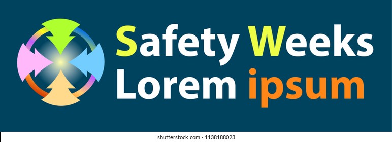 Object of safety weeks concept everyone to center.