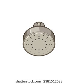 object shower head cartoon. spa liquid, silver home, metal steel object shower head sign. isolated symbol vector illustration