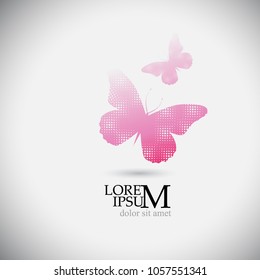 Object silhouette of butterflies abstraction. Vector