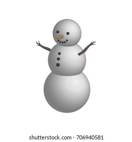 Object snowman in 3D, isolated vector