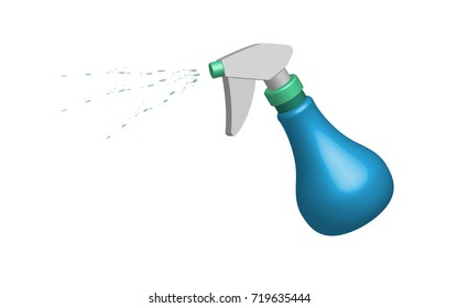 Object spraying bottle in 3D, vector