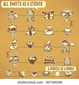 object, stickers or icons for your chocolate shop