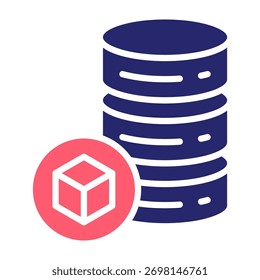 Icono de almacenamiento de objetos Color Relleno Estilo Ilustración vectorial