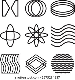 Object streetwear elements design shapes and lines. symbol or sign and icon for your unique elements collection