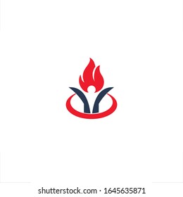 an object or symbol of torch person on fire