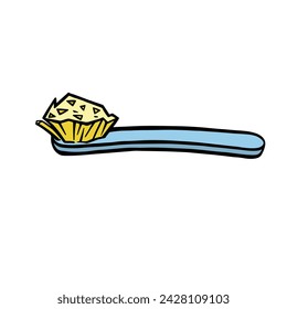 Object toothbrush, personal hygiene illustration, vector