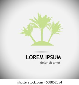 Object tracing palm tree. Vector