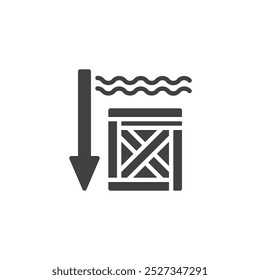 Objekt unter Wasser, Vektorsymbol. gefülltes Flachschild für mobiles Konzept und Webdesign. Unterwassersymbol. Fähigkeit, Unterwasser-Symbol zu funktionieren, Logo-Illustration. Vektorgrafiken