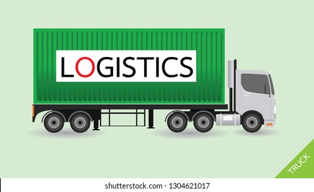 Object vector of cargo container tracking green color.