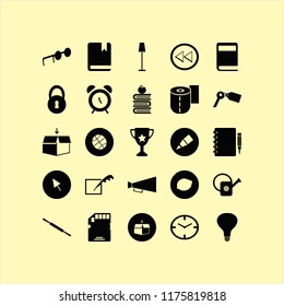 object vector icons set. with sunglasses, toilet paper, left arrow and notebook pencil in set
