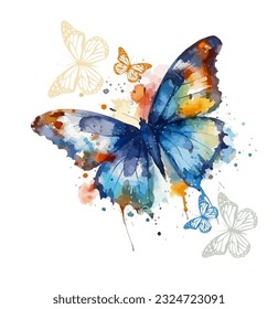 Mariposa coloreada objeto con