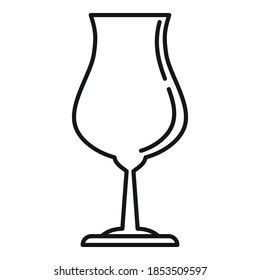 Object wineglass icon. Outline object wineglass vector icon for web design isolated on white background