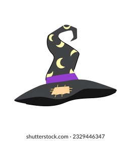 object wizard hat cartoon. sorcery black, warlock decoration, holiday magical object wizard hat sign. isolated symbol vector illustration