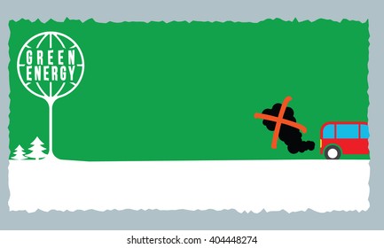 Object for your text and smoke and green energy icon