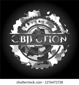 Objection grey camouflaged emblem