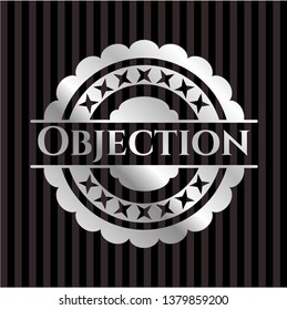 Objection silvery shiny emblem