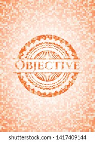 Objective abstract orange mosaic emblem