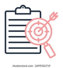 Objektivanalyse Symbol Linienfarbdesign Vektorgrafik