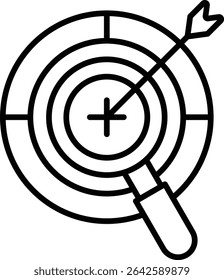 Objective analysis vector icon. Can be used for printing, mobile and web applications.