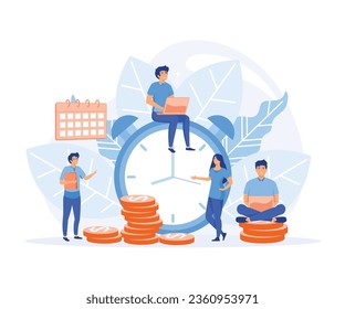 An Objective Assessment Possibilities Deadline. Close up Alarm Clock.flat vector modern illustration