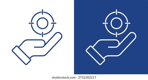 Objective Blue And White Icon Style Collection