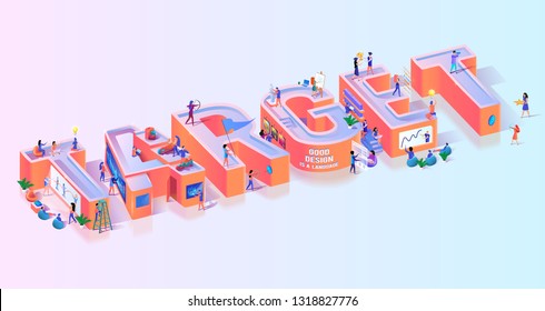 Cartel Objetivo de Objetivo de Negocio Para Tipografía De Esfuerzo. Estrategia de liderazgo para el enfoque de la competencia. Itálamo de vectores isométricos en 3d por la capacidad de los aficionados a la motivación del concepto de objetivo