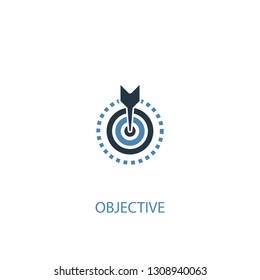 objective concept 2 colored icon. Simple blue element illustration. objective concept symbol design. Can be used for web and mobile UI/UX