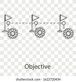 Objective concept. Creative idea design. Flat vector illustration for template, brochure, web page or presentation. 