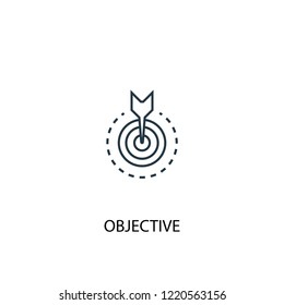 objective concept line icon. Simple element illustration. objective concept outline symbol design. Can be used for web and mobile UI/UX