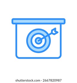 Ilustración vectorial de color azul de icono objetivo