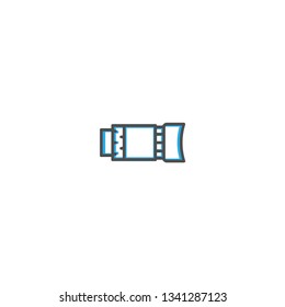 Objective icon design icon design. Photography and video icon line vector illustration design