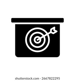 Ilustración vectorial de glifo de icono objetivo