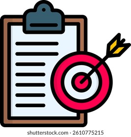 Objective Icon Lineal Color Vector Illustration