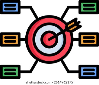 Objective Icon Lineal Color Vector Illustration