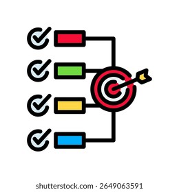 Objective Icon Lineal Color Vector Illustration