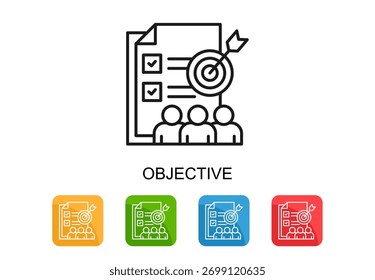 Objective Icon Multi Color Vector Illustration