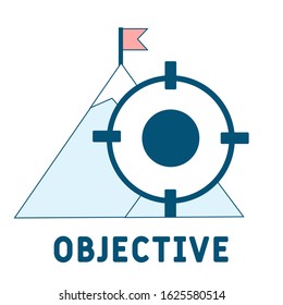 Objective icon. Outline filled creative elemet from business icons collection. KPI. Premium strategy icon for ui, ux, apps, software and infographics.