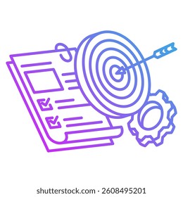 Objective icon represented by Objective simple symbol Flat style.