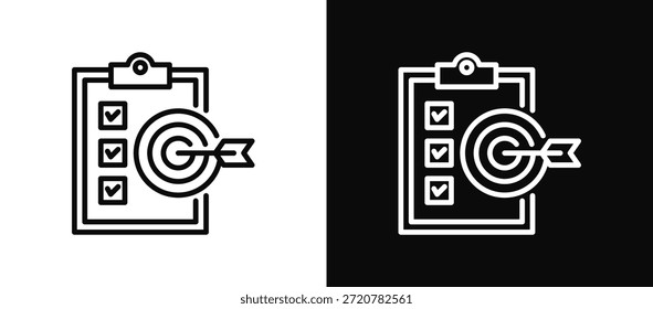 Conjunto de iconos objetivo blanco y negro