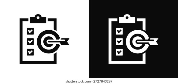 Conjunto de iconos objetivo blanco y negro