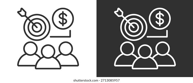 Conjunto De Iconos Objetivo Colección De Vector Aislada En Blanco Y Negro