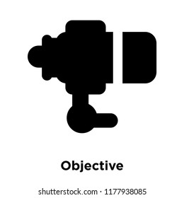 Objective icon vector isolated on white background, logo concept of Objective sign on transparent background, filled black symbol