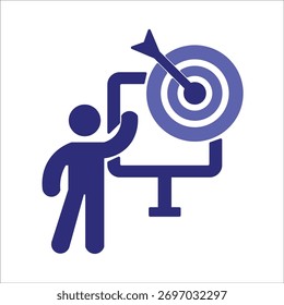 ícones de objetivo. ilustração de vetor colorido simples